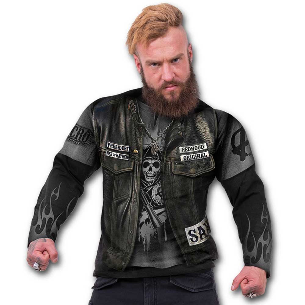 Spiral Spiral Sons Of Anarchy Longsleeve shirt JAX WRAP Kleding en accessoires Soa Sons Of Anarchy Herren Leder